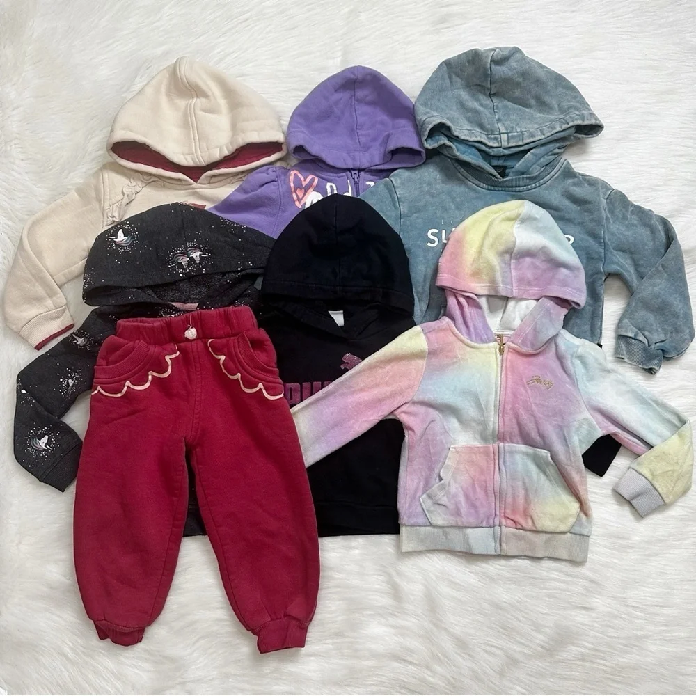 Girls Toddler Size 3T BUNDLE (7) Winter Hoodie Sweatshirts